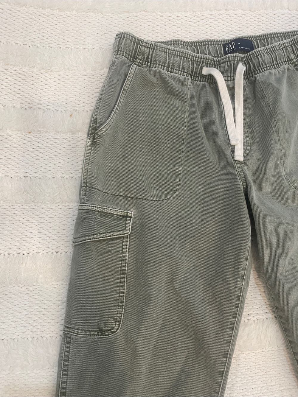 Gap denim easy jean 100% cotton pockets green casual pants jeans women’s size M - Picture 2 of 11